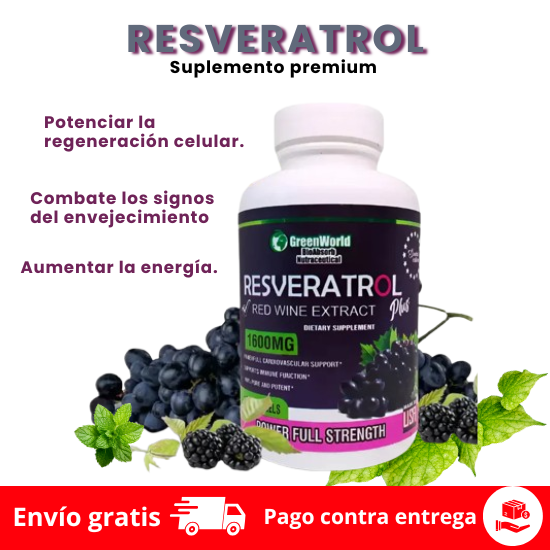 Resveratrol Plus - Suplemento Premium Antienvejecimiento y Energía Celular