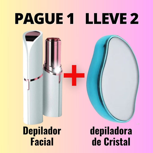 Depilador Facial + Depilador de Nano Cristales - PAGUE 1 Y LLEVE 2