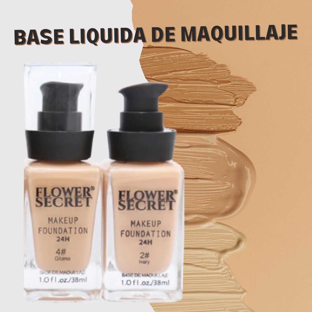 Base de  Maquillaje Liquida FlowerSecret 2x1