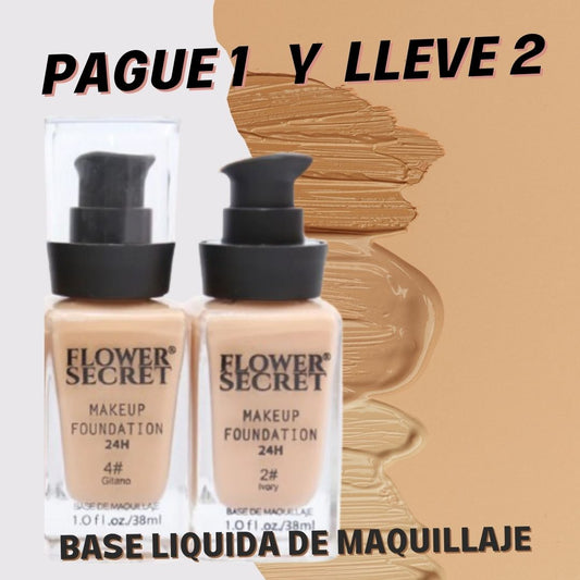 Base de  Maquillaje Liquida FlowerSecret 2x1