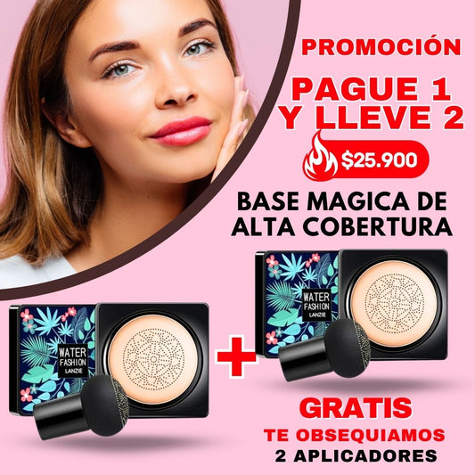 Base de Maquillaje Alta Duración 2X1 + GRATIS 2 APLICADORES